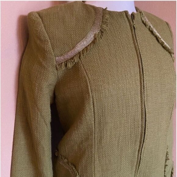 Paula Hian Gold Trim Lightweight Mid Length Jacket Small - Picture 5 of 13